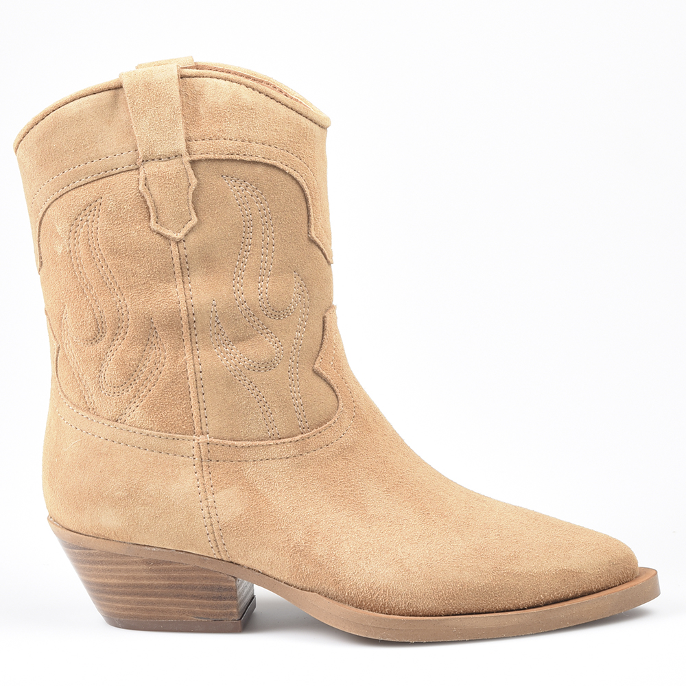 Botines para mujer de piel fabricados en España Alpe Cowboy 50101160 Arena