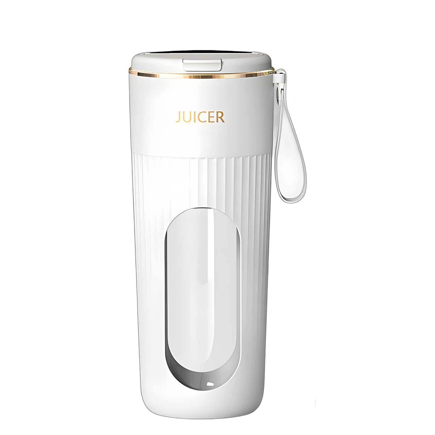 DAM Mini batidora portátil de 340ml con 10 cuchillas de acero, pantalla LCD e inicio de seguridad por doble click. 9x9x21,5 cm.