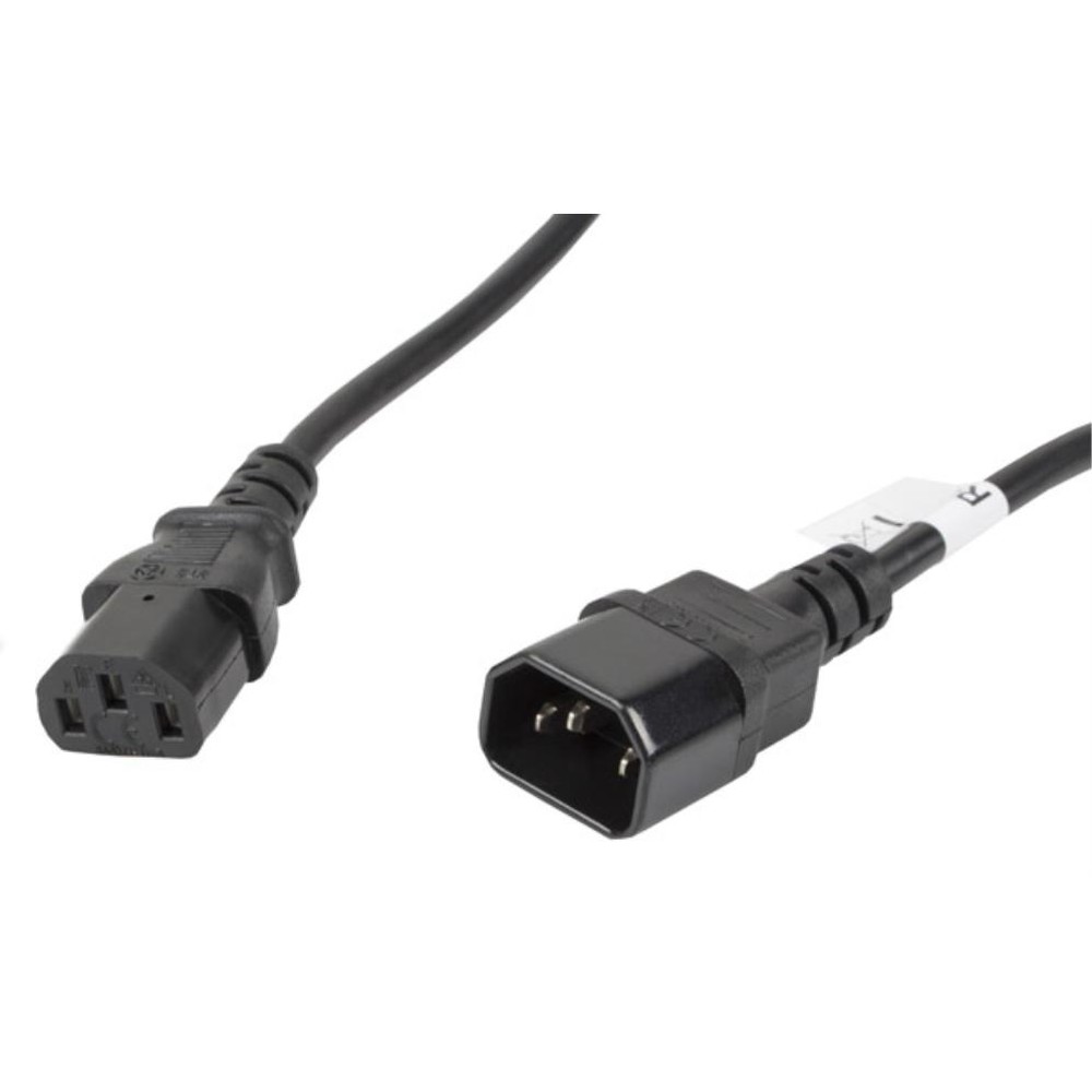 Lanberg - Cable de alimentación CA-C13E-11CC-0050-BK de 5 m con conectores C13 y C14 acopladores, negro, ideal para equipos informáticos y periféricos compatibles con estándar IEC