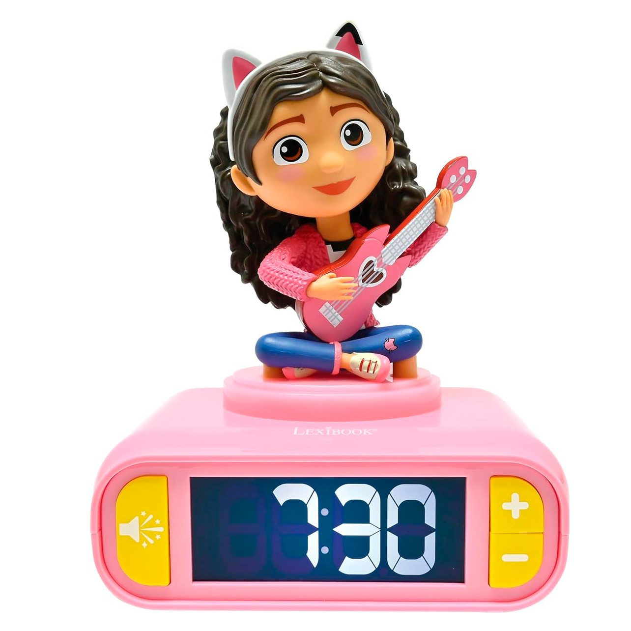 LEXIBOOK - La Casa de Muñecas de Gabby, Despertador Luminoso Gabby - Sonidos y melodías, Pantalla LCD retroiluminada, Luminoso con función de repetición, Rosa