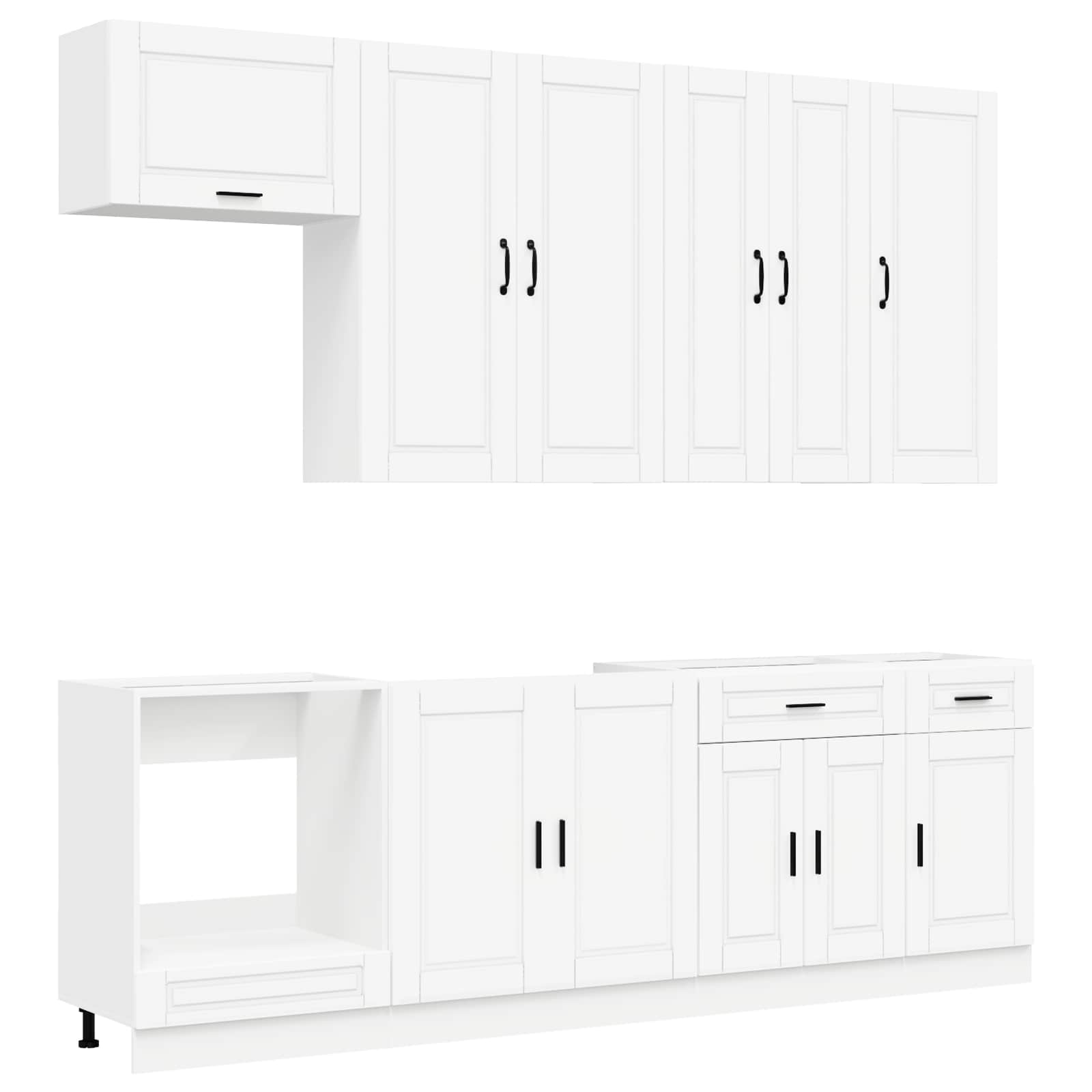 vidaXL Unidad de cocina PORTO 8 uds. Madera de ingeniería Multicolor