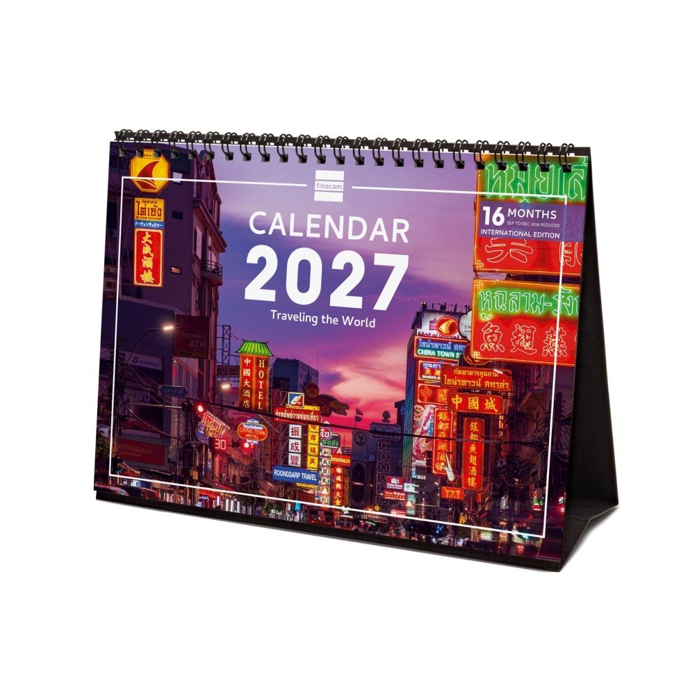 FINOCAM CALENDARIO SOBREMESA 2027 TRAVELING INTL CALENDARIO ANUAL