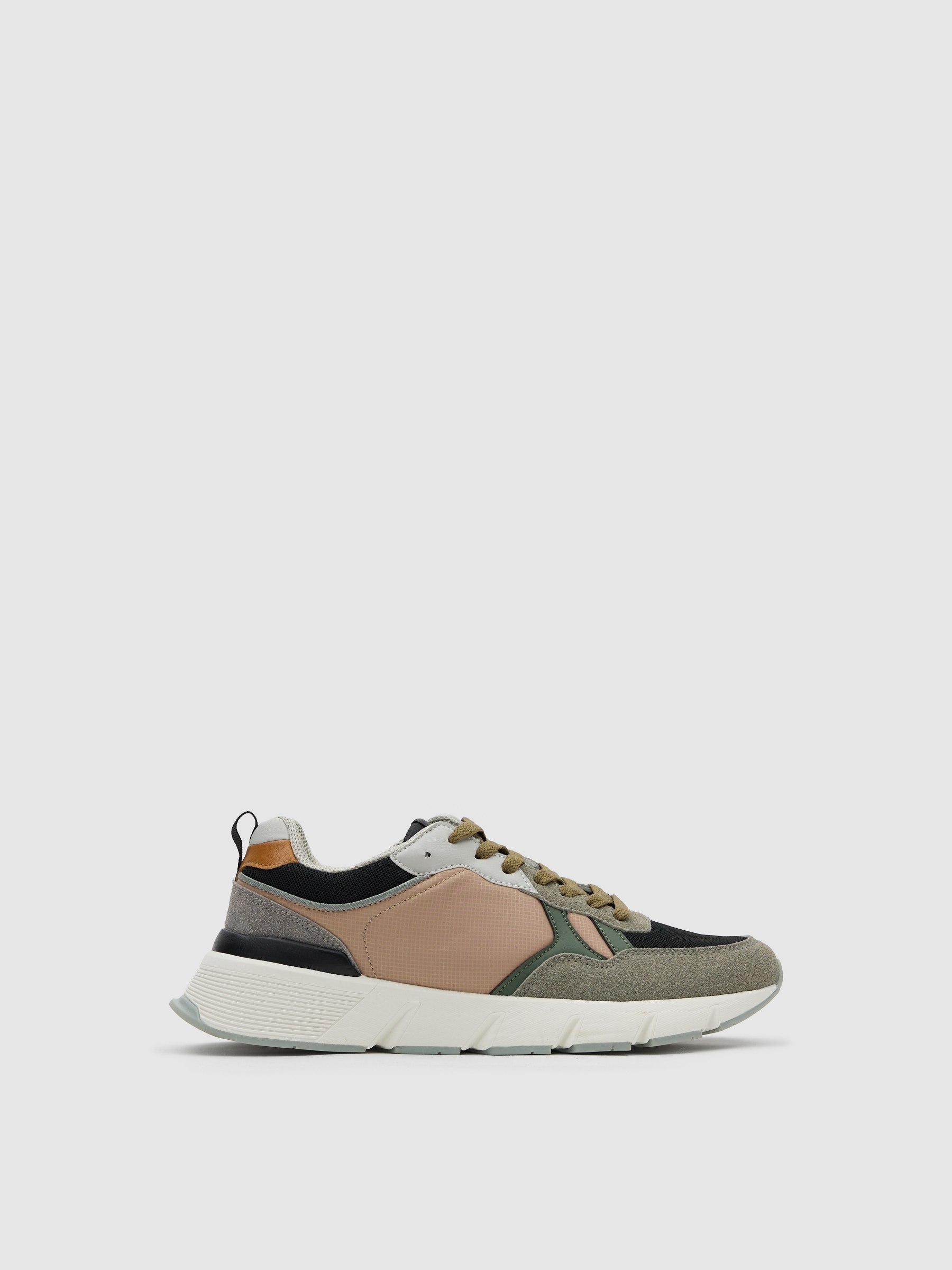 Zapatillas casuales de nylon y efecto piel, rejilla superior, suela EVA INSIDE