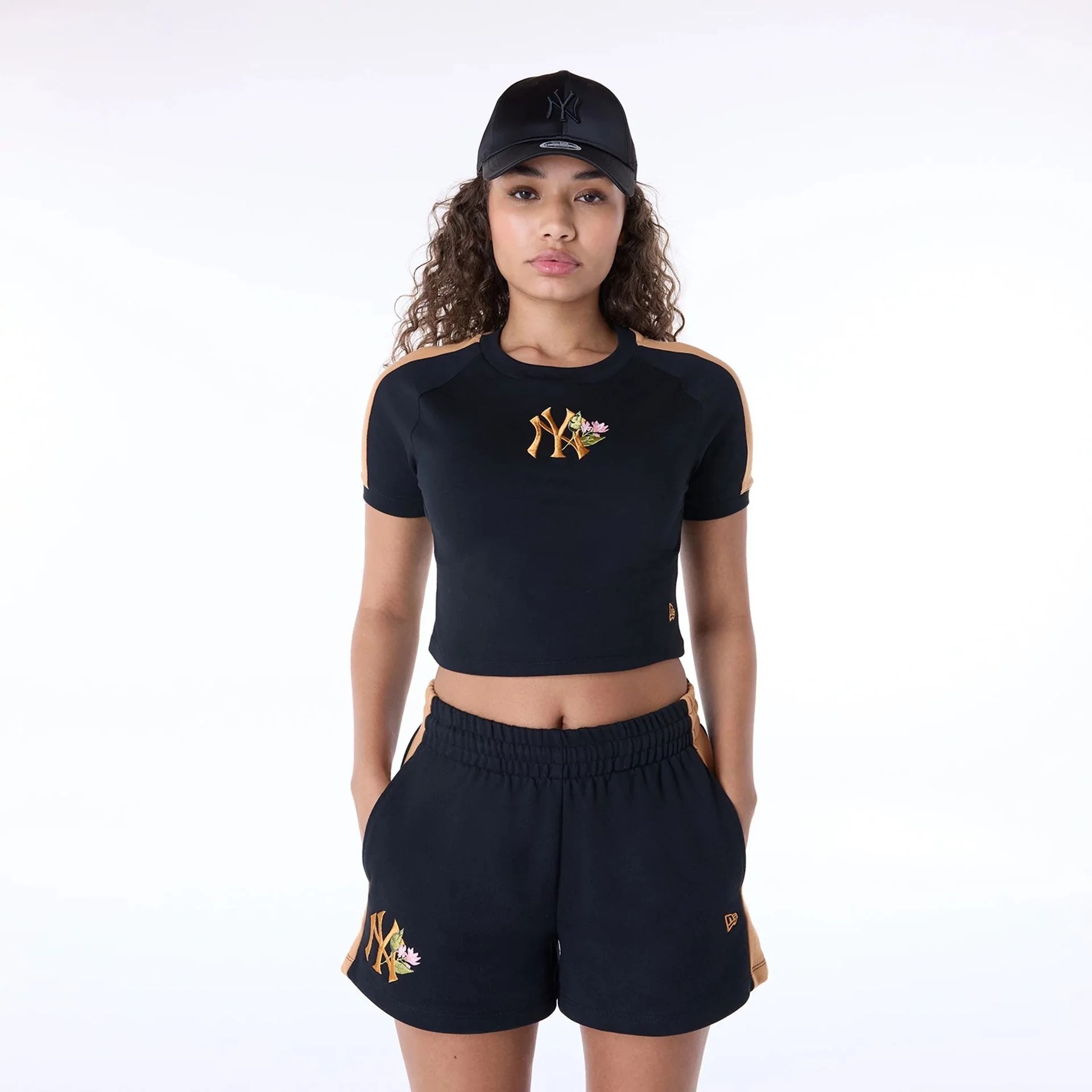 Camiseta New Era Wmns Mlb Floral Crop Tee Los Angeles Dodgers
