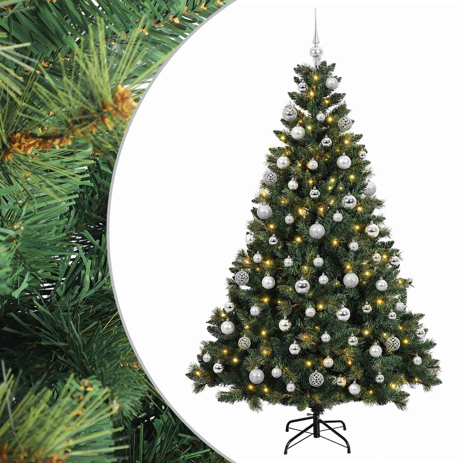 vidaXL Árbol de Navidad Artificial con Adorno 180 cm 300 LED Multicolor