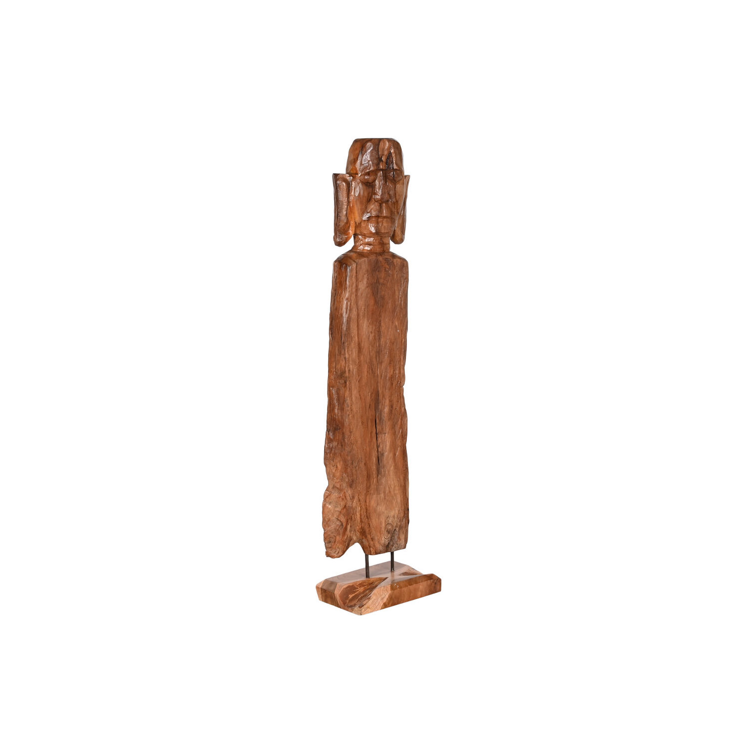 Accesorio decorativo, de teca, escultura tallada natural, en color marron, medidas 28x20x137 cm Fijalo