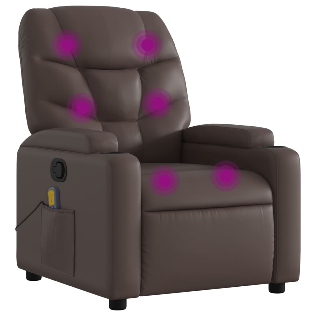 Vidaxl Sillón de Masaje Reclinable Cuero Sintético Negro