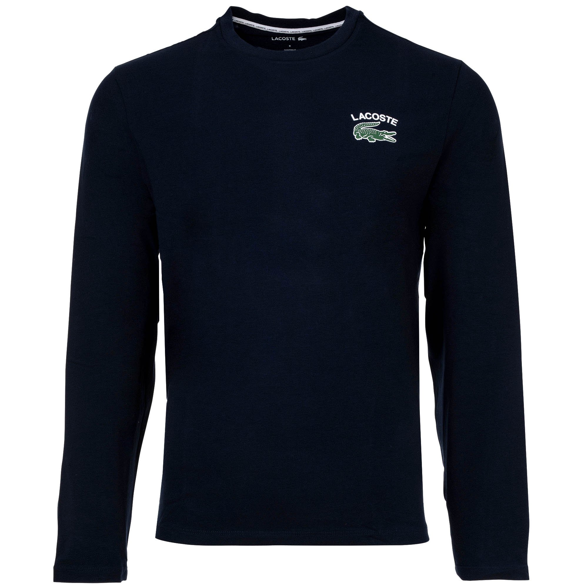 LACOSTE Camiseta manga larga hombre - loungewear, básica, cuello redondo, algodón, logo