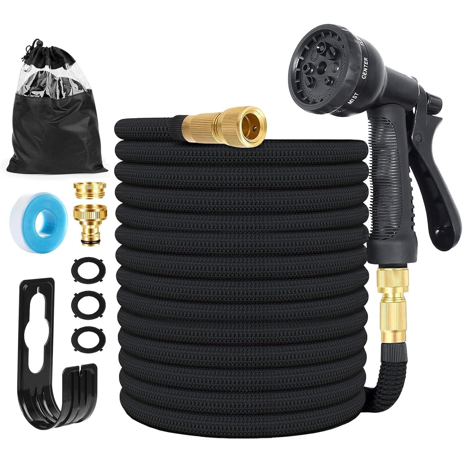 Manguera de Jardin Extensible, Mangueras Jardin con Pistola Rociadora de 8 Funciones Manguera Flexible y Ligera para Lavado de Coche, Jardín, Lavar la Mascota con Bolsa de Almacenamiento(7.5米 25FT)
