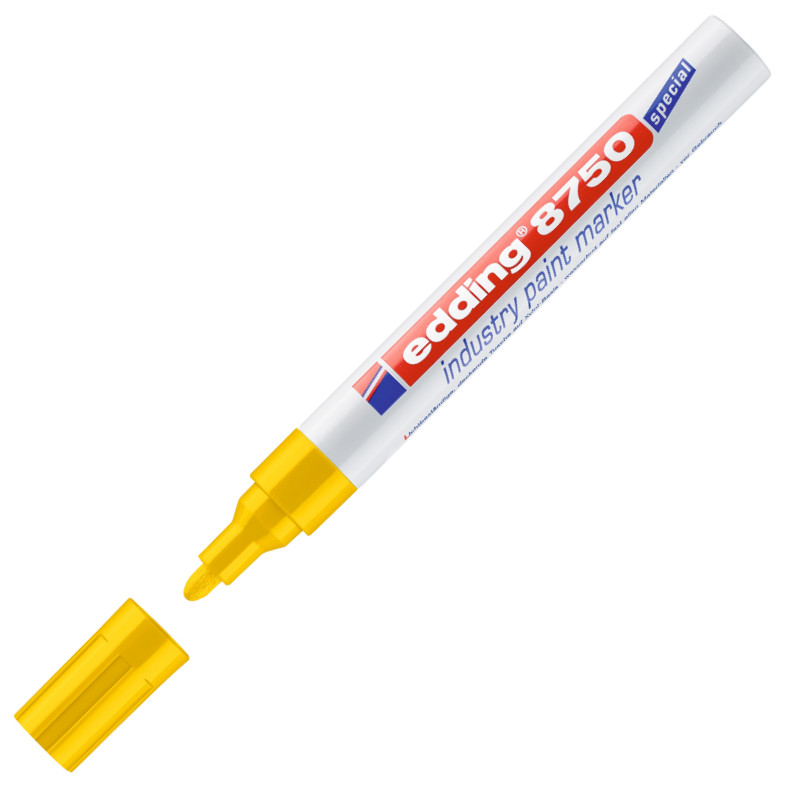 Edding Marcador Permanente de Tinta Opaca Industrial 8750 Amarillo