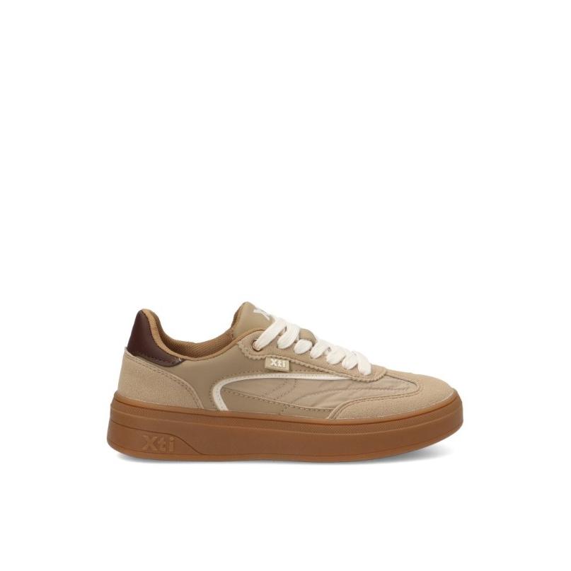 Zapatillas Casual Xti - Mujer - Suela Doble - Modelo 146278 - Color Beige