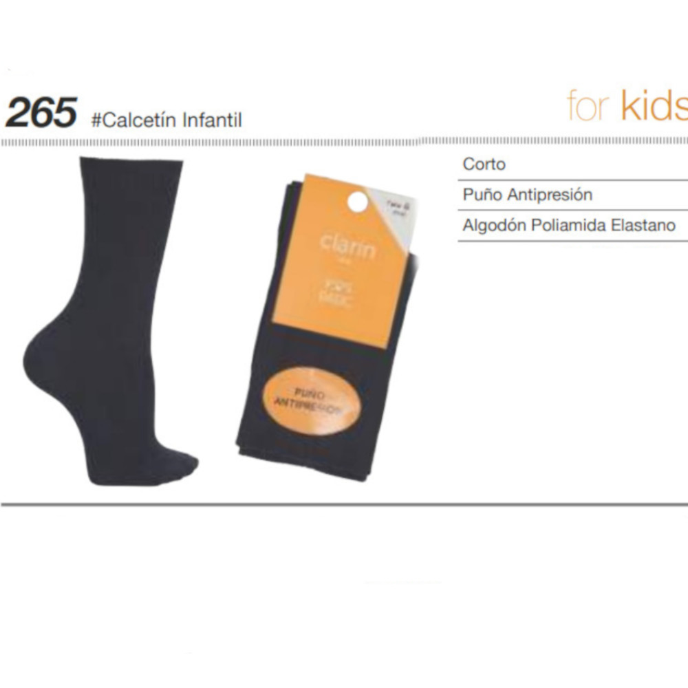 Calcetin infantil corto hasta la talla 4 de marca CLARIN