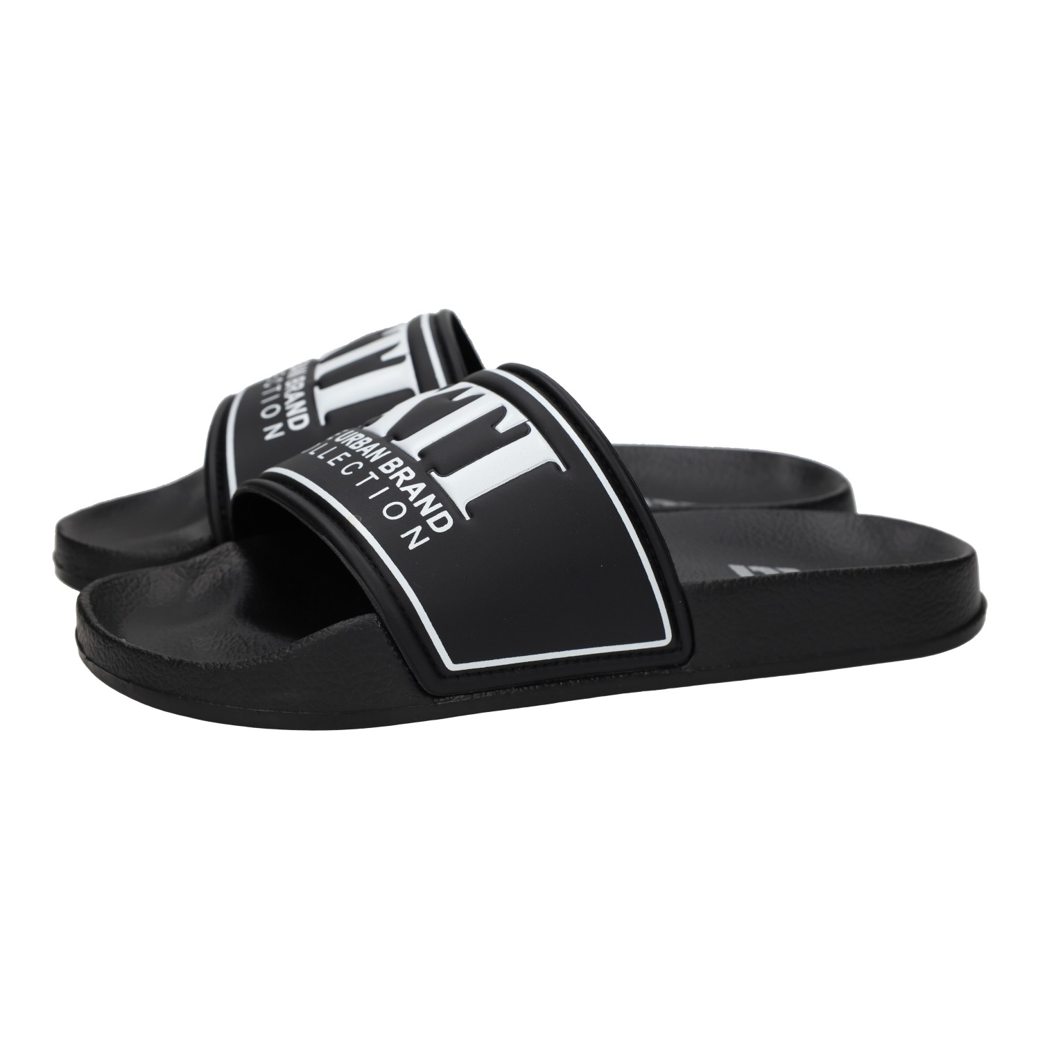 Sandalias marca XTI para mujer en color negro. Chanclas negras de pala para mujer, suaves, comodas y ligeras, chanclas de goma para playa o piscina