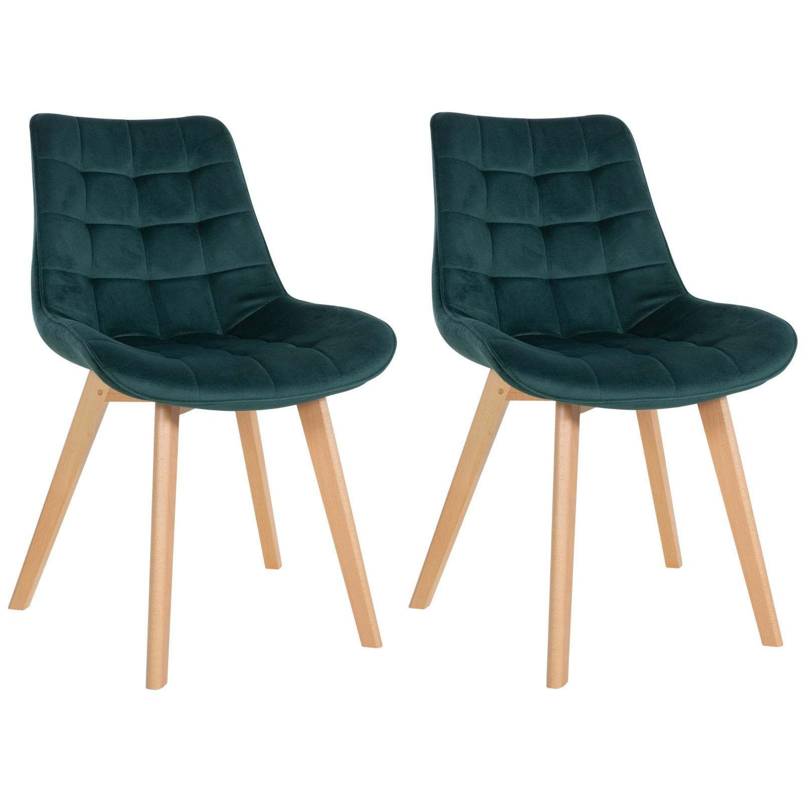Set de 2 Sillas de comedor Brook en terciopelo Verde
