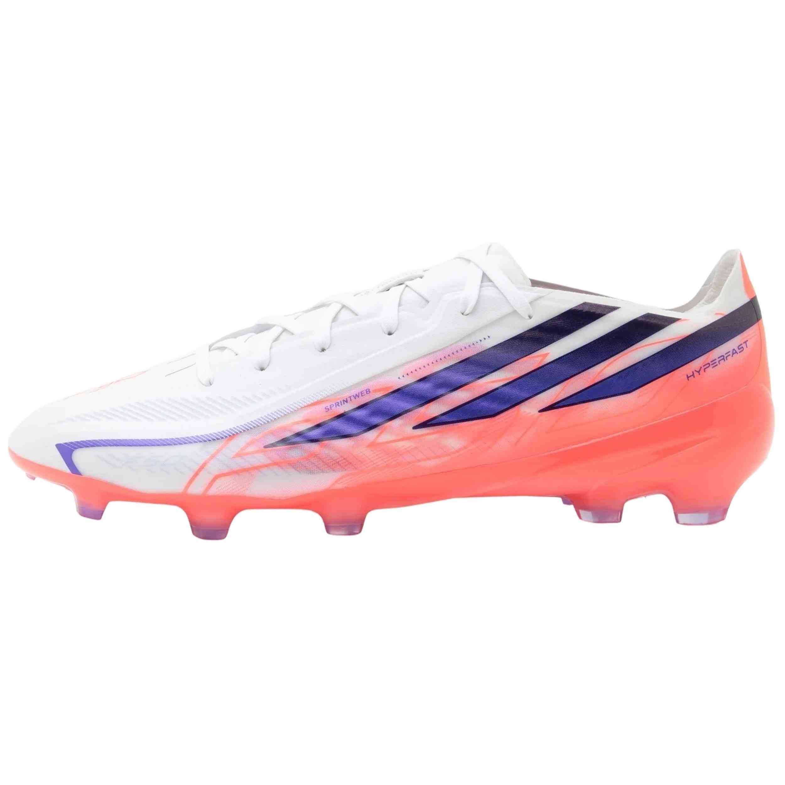 Botas De Futbol Adidas modelo F50 Hyperfast Pro FG "Cloud White / Solar Purple / Solar Turbo" para hombre y mujer en color Blanco