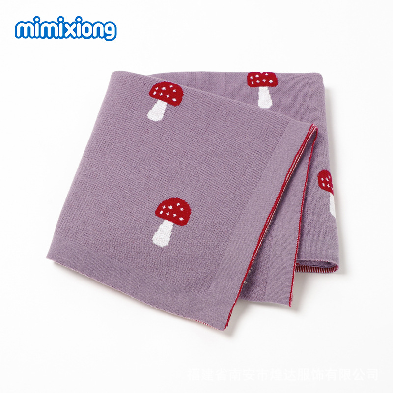 CA Manta de bebé tejida en jacquard con forma de hongo