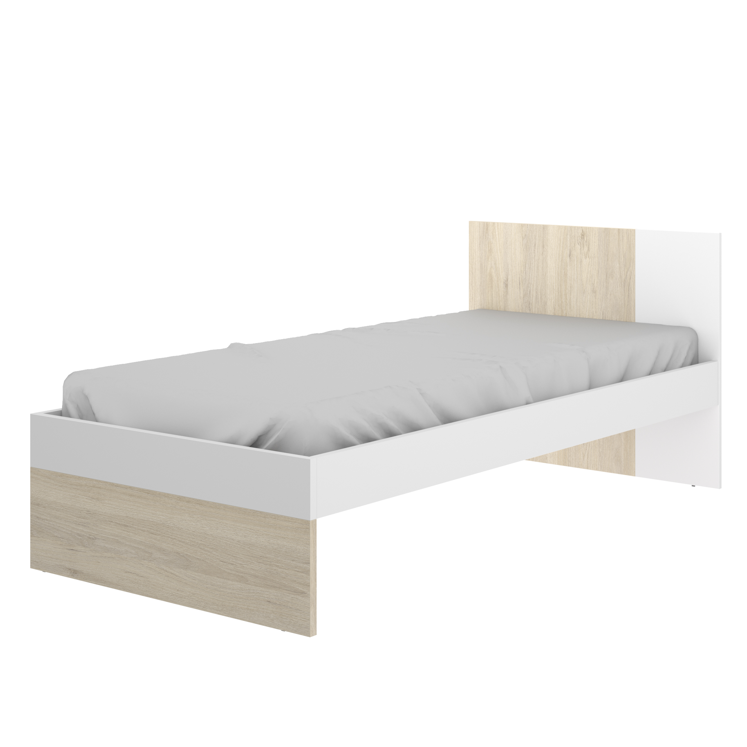 Dekit Estructura Sólida Cama Juvenil DINA Natural/blanco 79x97x196