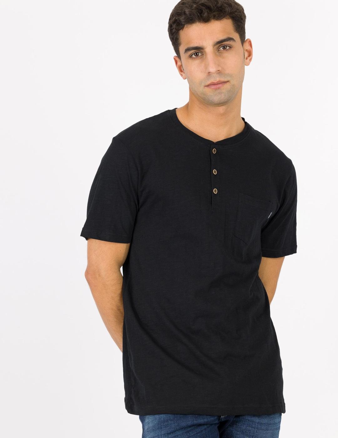 Camiseta Tiffosi Brian Noos Negra para Hombre - Diseño Elegante y Moderno