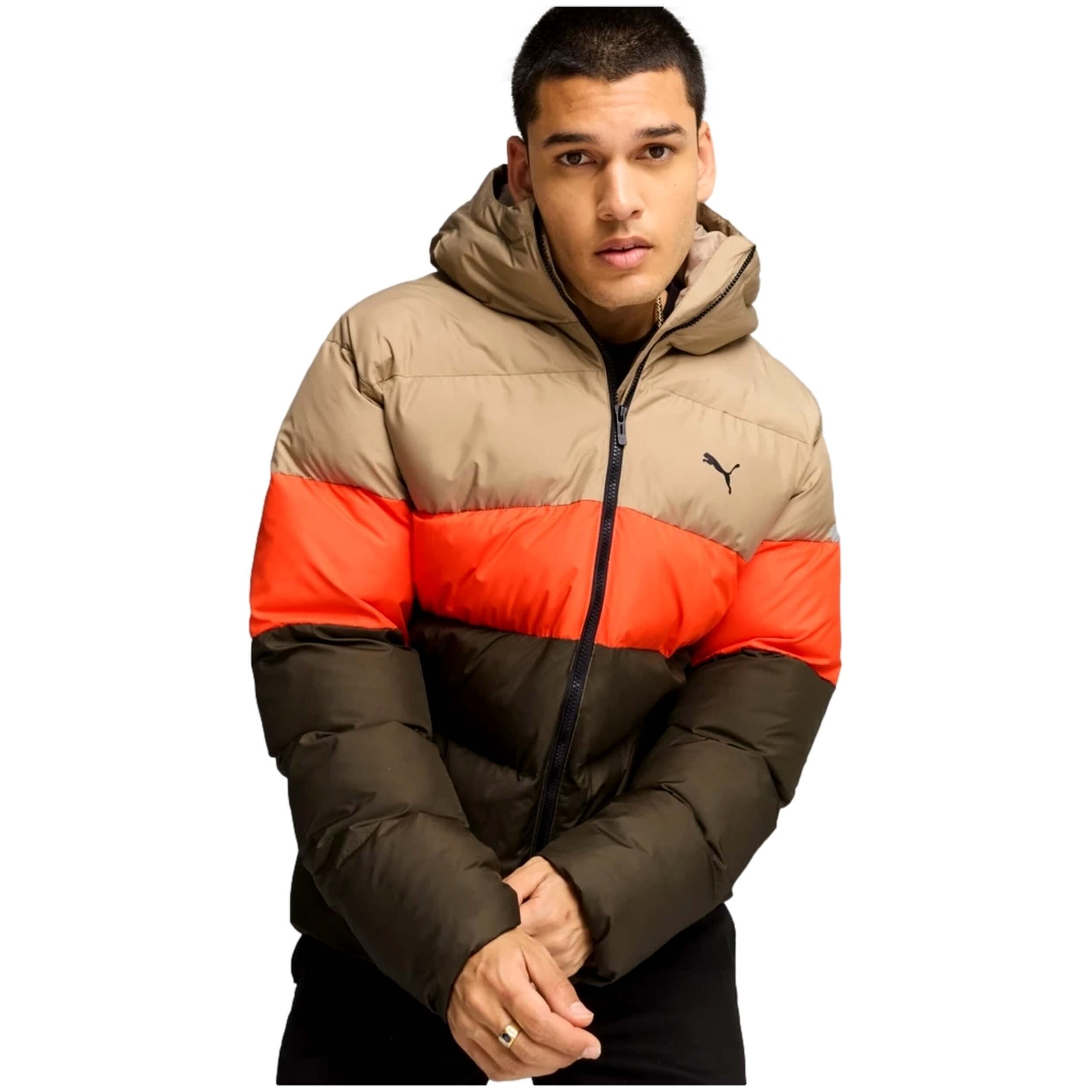Anoracks marca Puma modelo 627123-70 para hombre en color naranja/verde mar