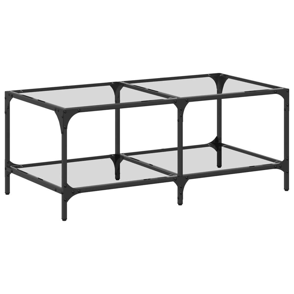 Vidaxl Mesa de Centro Vidrio Acero 98,5x50x40 Cm Transparente