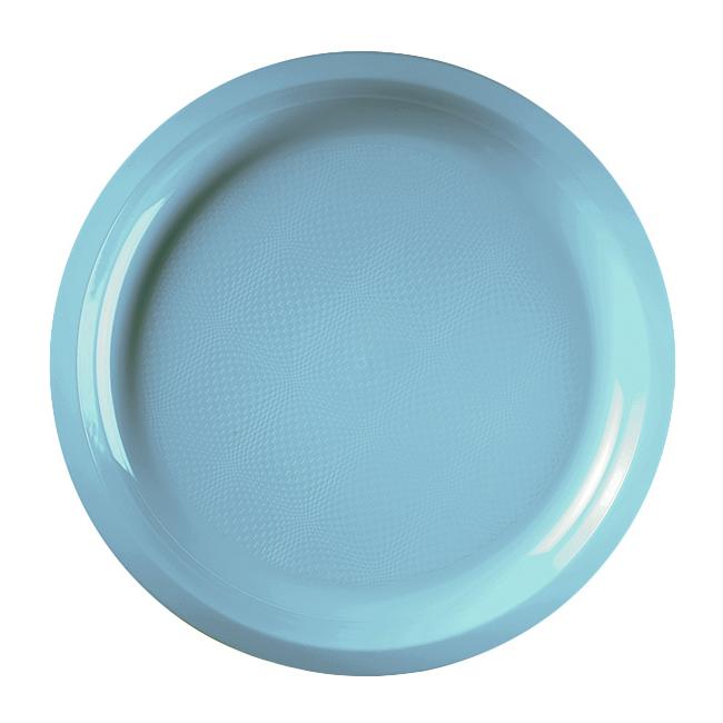 MONOUSO | Plato Duro Reutilizable PP Turquesa "Round" Ø29cm (300 Uds)