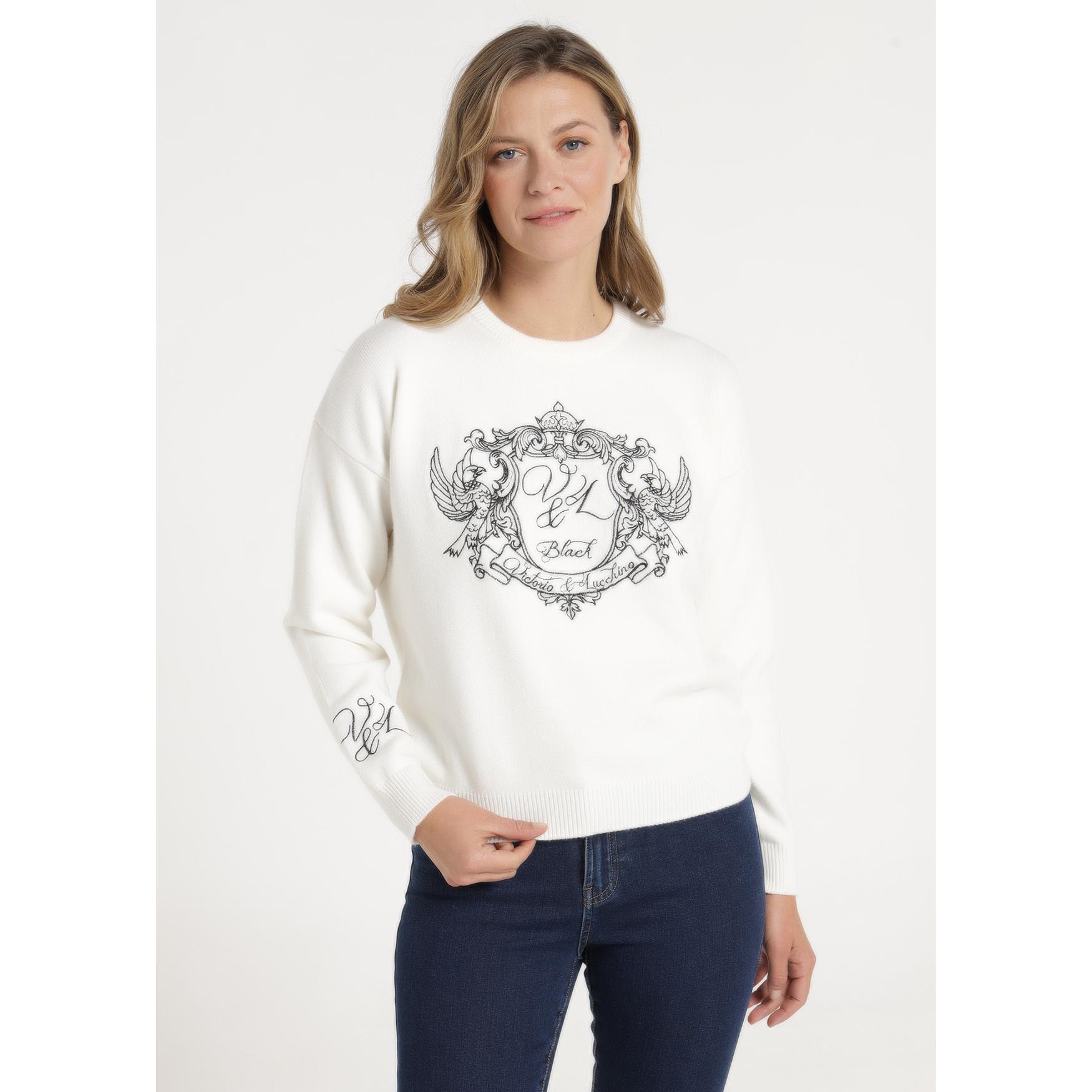 Victorio & Lucchino - Jersey bordado lurex cuello caja