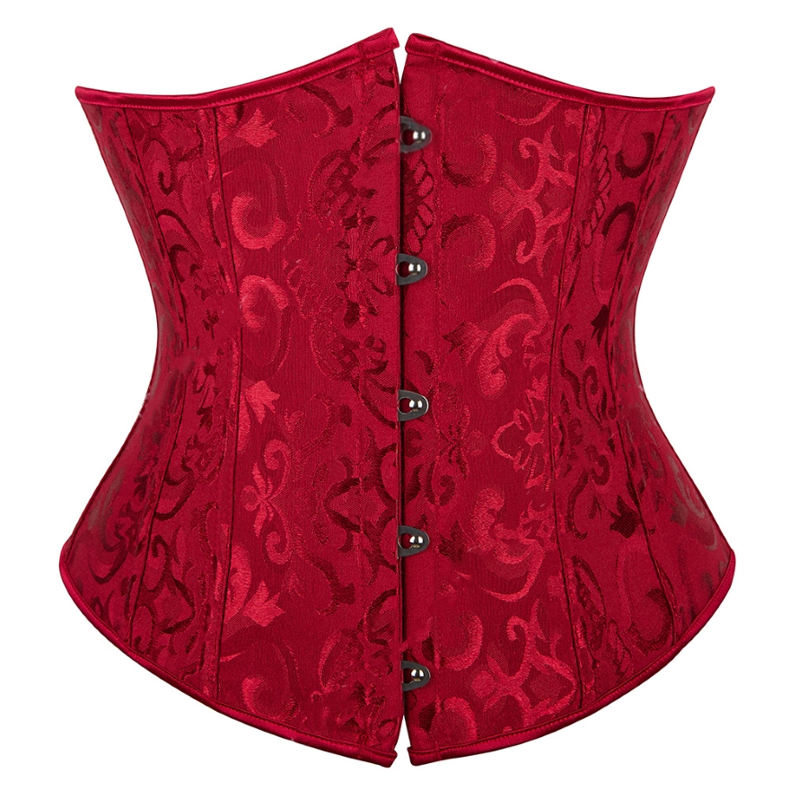 Cinturón De Cintura Ajustable De Tela Jacquard Underbust Corset Para Mujer Estilo Gótico Vintage Top Con Herramientas De Plástico Ajustable Body Shaper Waist Cincher MOV