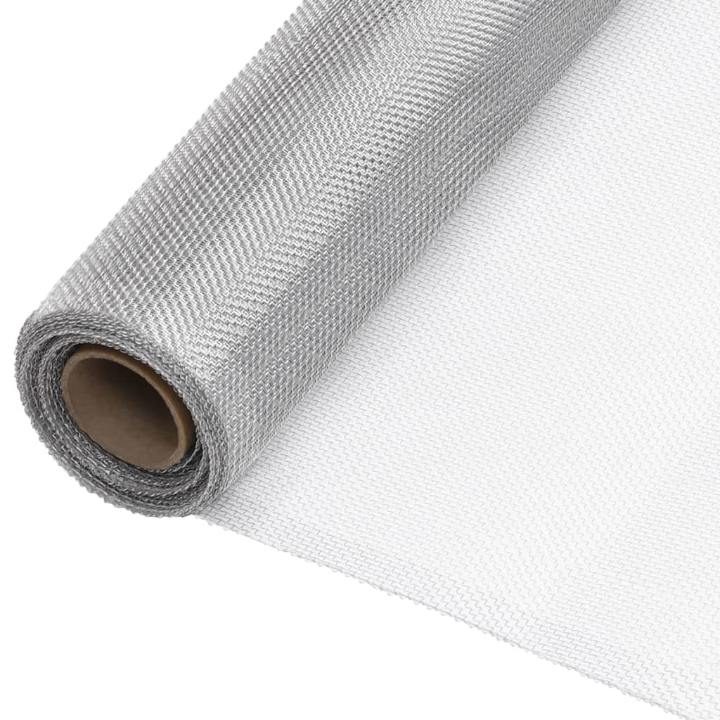 vidaXL Malla mosquitera de aluminio plateada 100x2000 cm