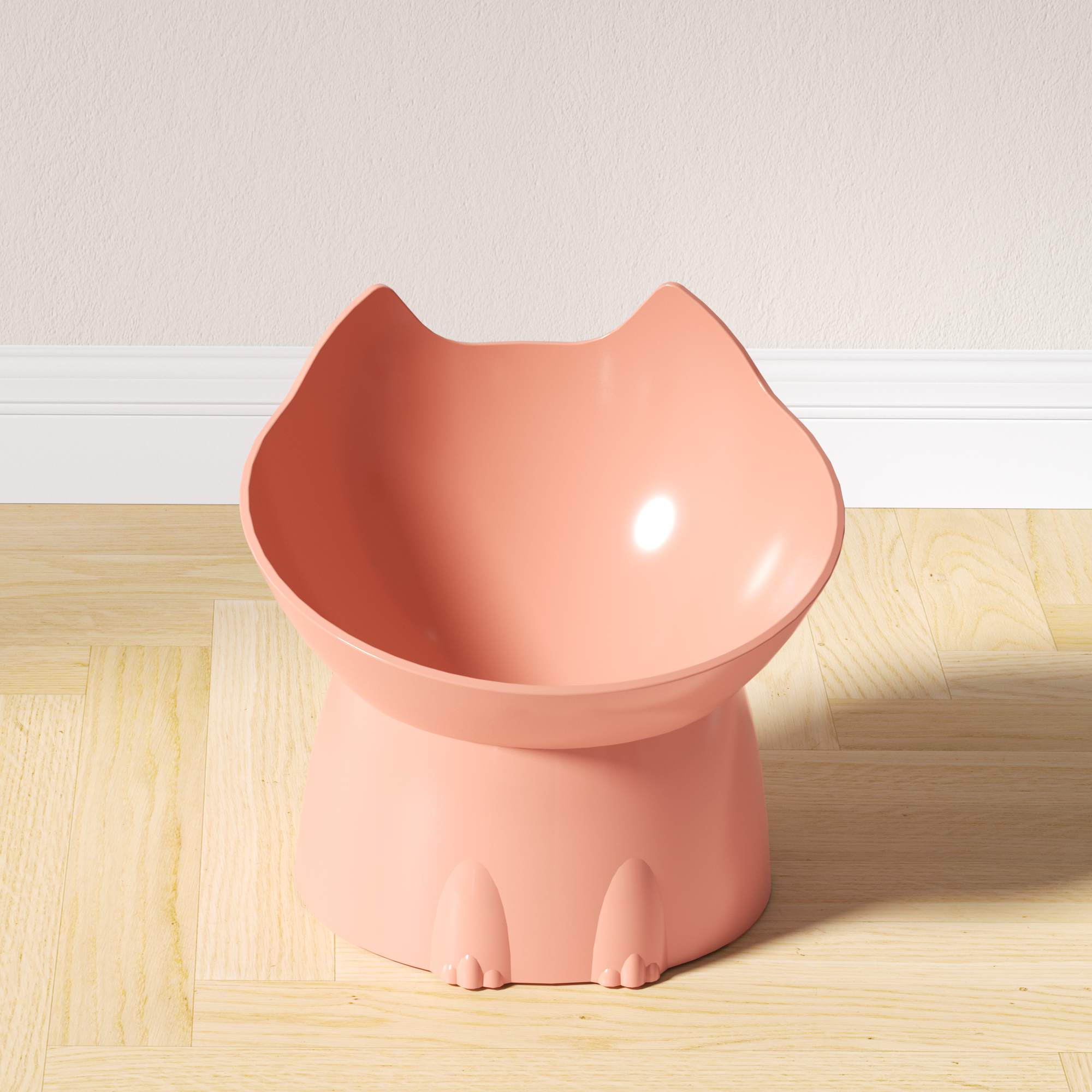 Tazón De Comida Elevado Para Gatos WhiskerWare En Plástico Antideslizante Con Borde Inclinado Protección De Cuello Alimento Para Mascotas