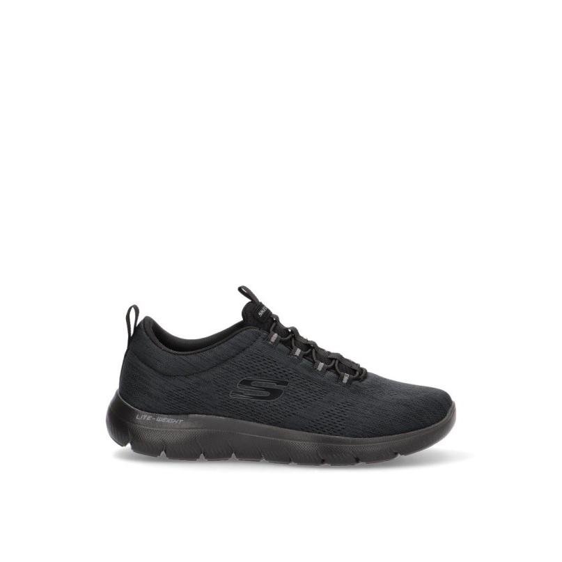 Zapatillas Casual Skechers - Hombre - Suela Plana - Modelo 232186 - Color Negro