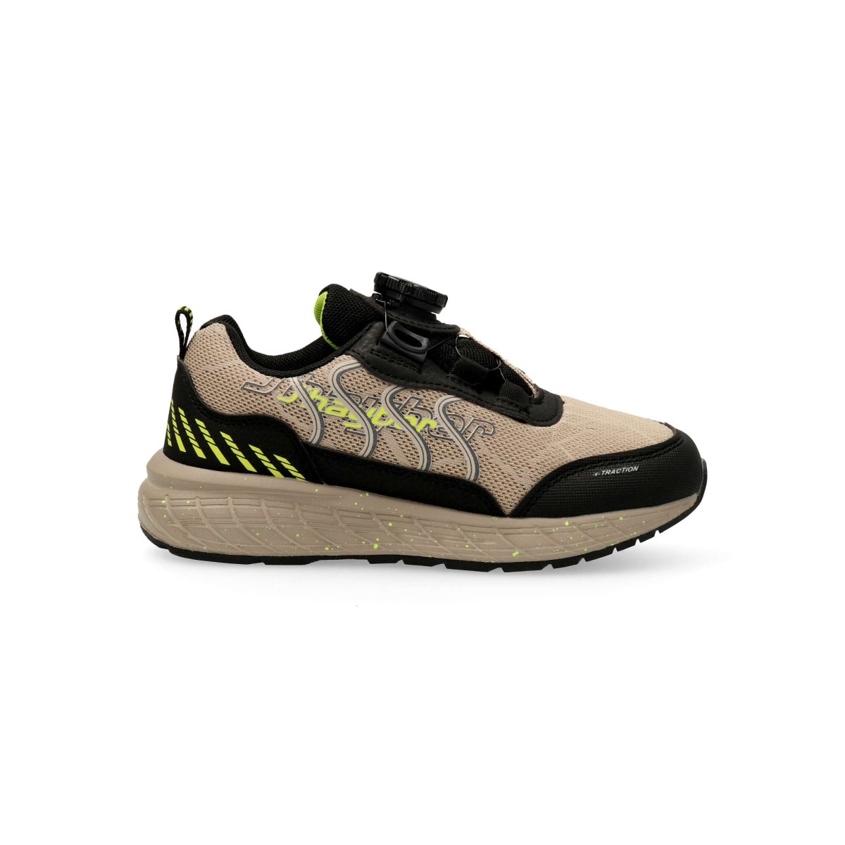 J´Hayber - Zapatillas deportivas niño Rinal con sistema Click & Fit, piel sintética y textil transpirable para jóvenes deportistas