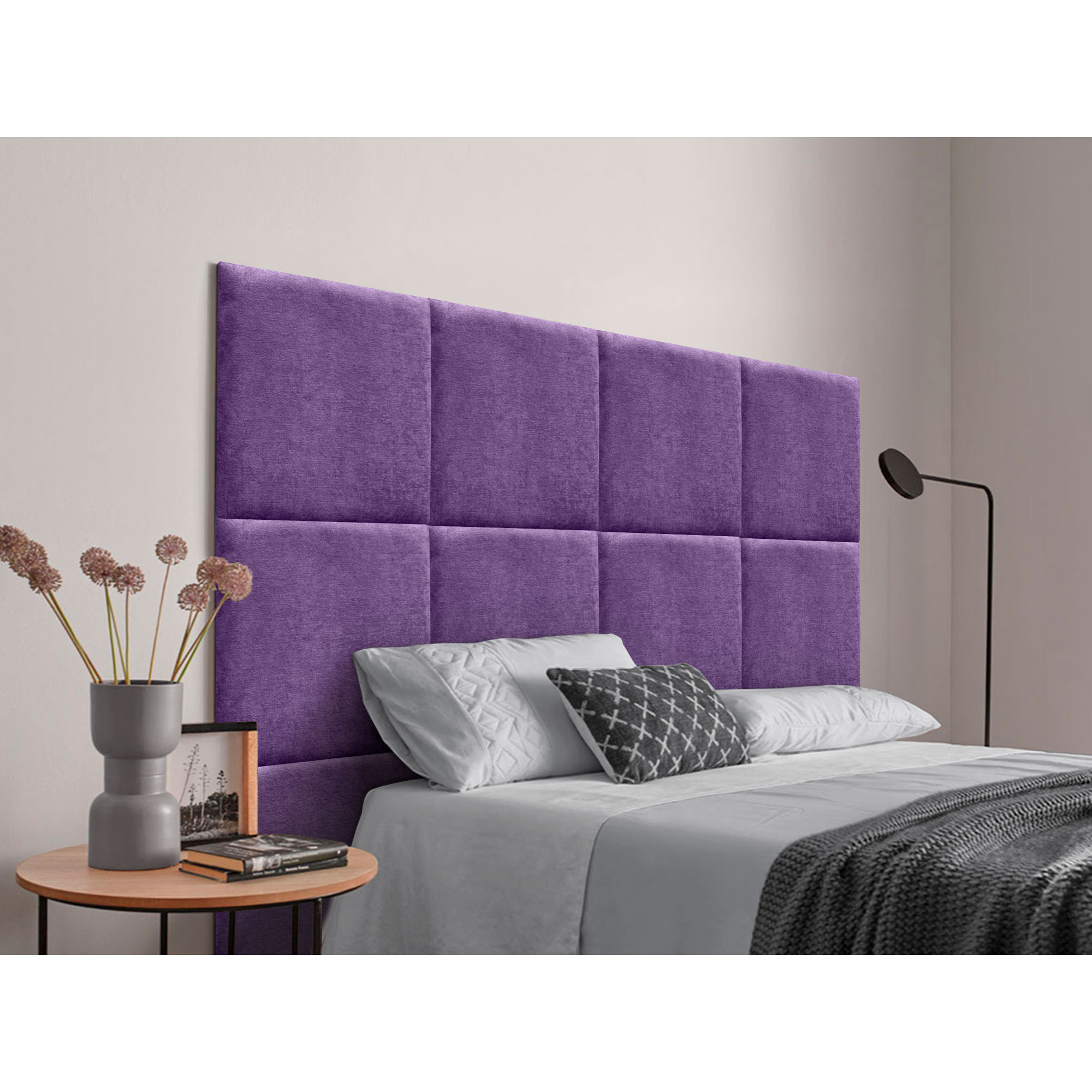 DHOME Cabecero Tapizado Compuesto de Paneles Autoadhesivos Intercambiables de Tela Acualine Cama Lujo Dormitorio Acolchado Segunda Gama de Colores