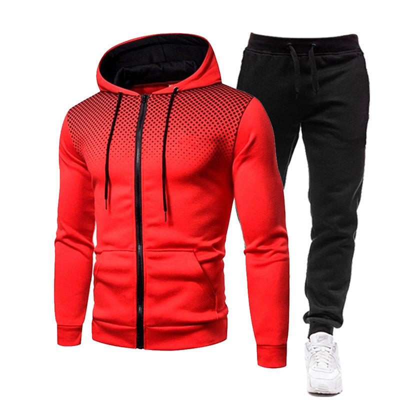 TK Pantalones de manga larga de otoño e invierno, chaqueta de otoño e invierno, traje con capucha de moda informal para hombre