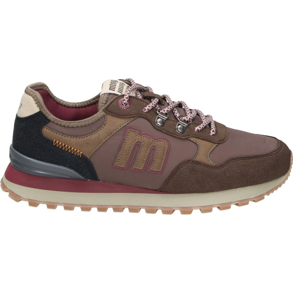 MTNG | Zapatillas Mustang para Hombre – Deportiva Casual en Color Marrón con Detalles en Burdeos – Sneakers con Cordones – Estilo Casual – Cómodas y Versátiles – Modelo 84867