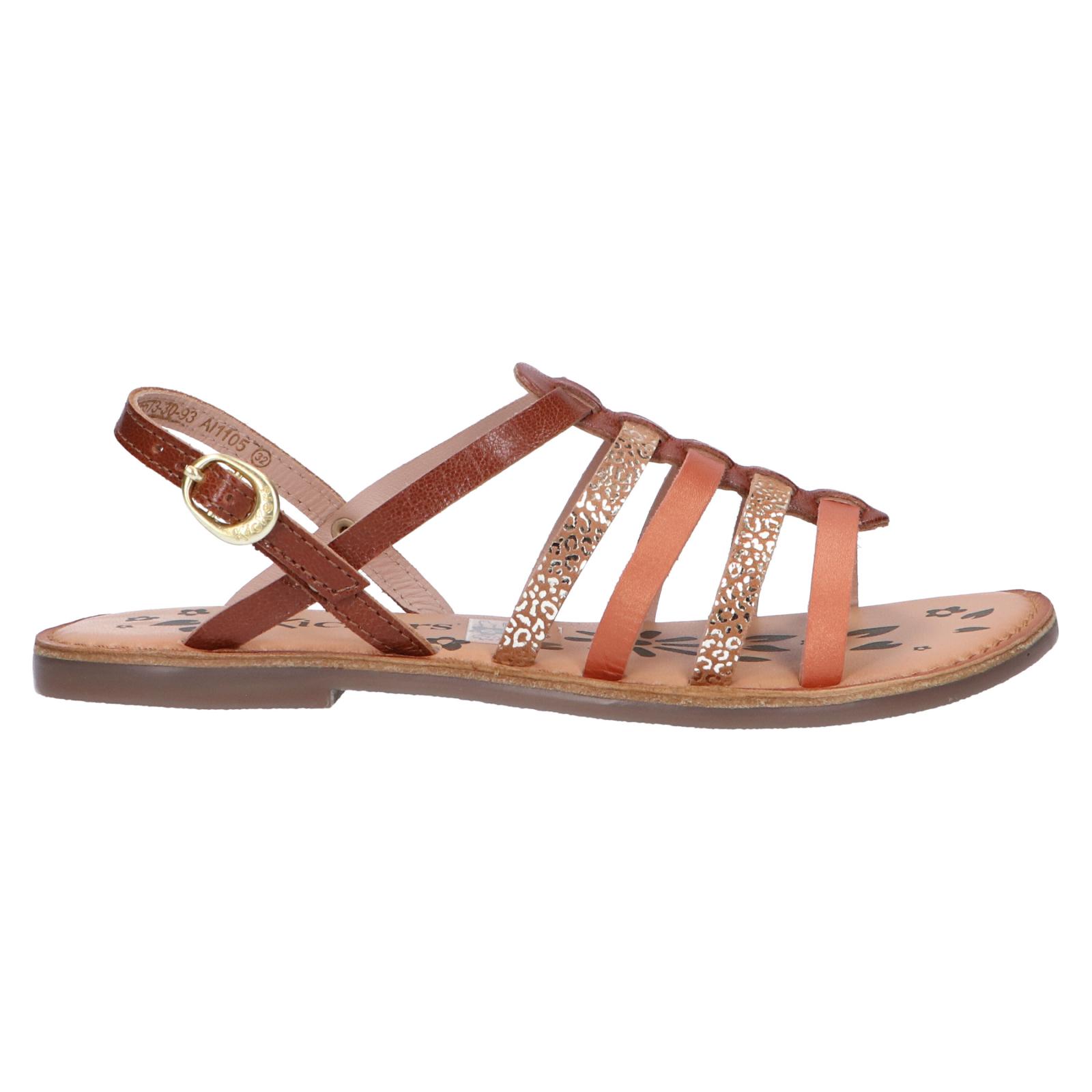 KICKERS 695573-30 DIXON 93 MARRON CAMEL LEOPARD Women's and Girl's Sandals