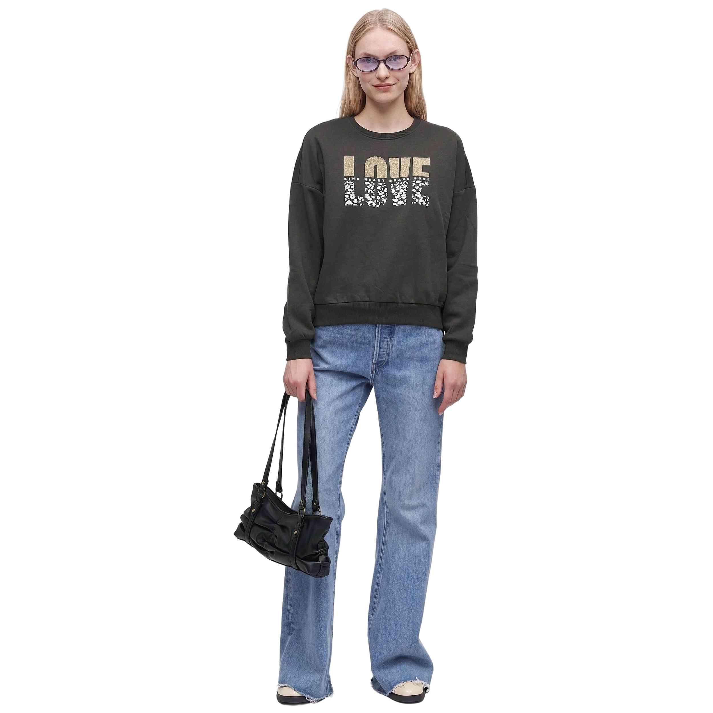 Sudadera Only Onltammie Ls Leo Print O-Neck Swt