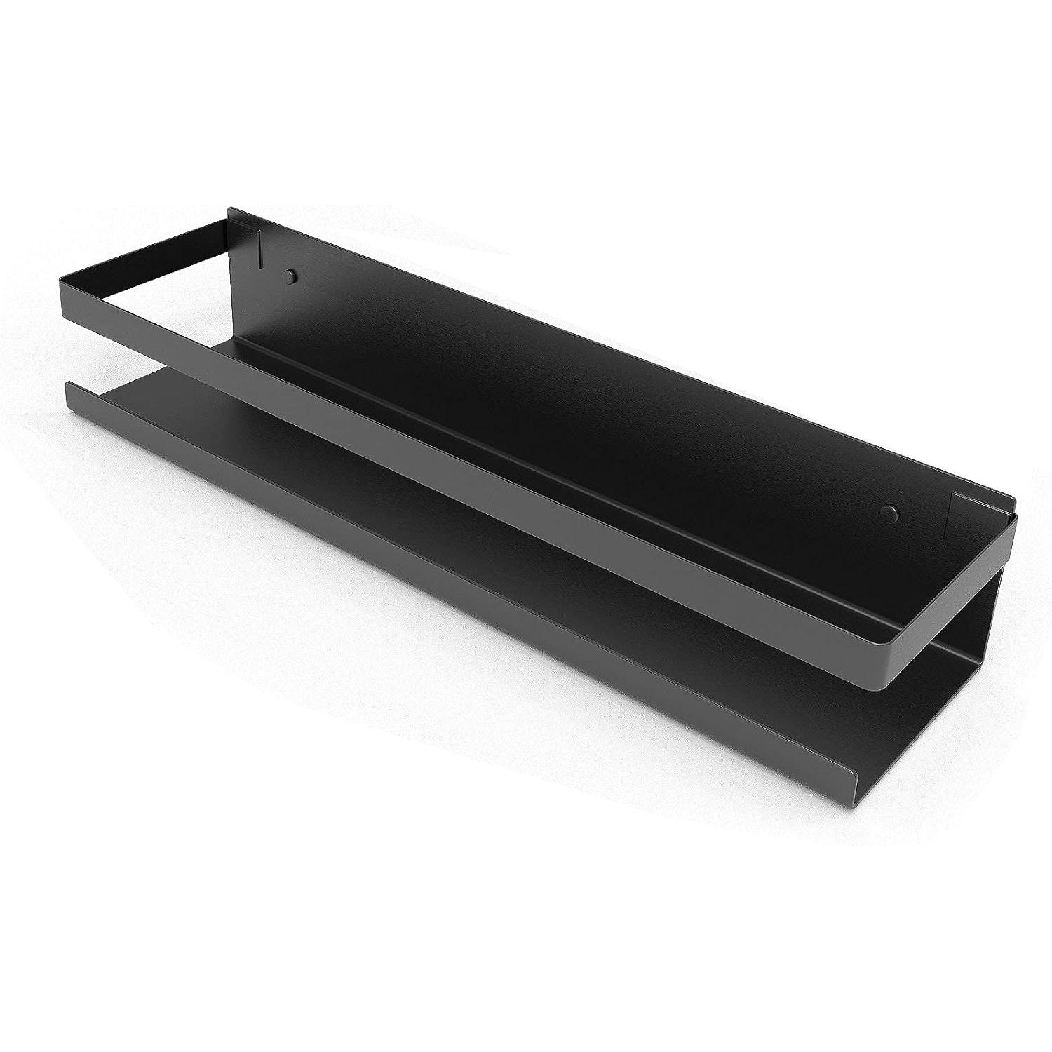TK Estante de Ducha Sin Taladros, Estante de Baño de Acero Inoxidizable, Negro Mate - 30 cm