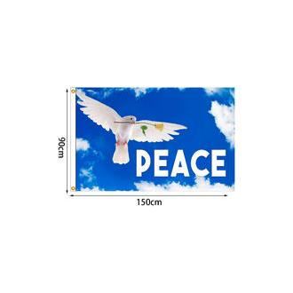 CA Bandera de la paz para jardín, diseño de paloma de la paz, grande, 90 x 150 cm, ideal para decoración interior y exterior.