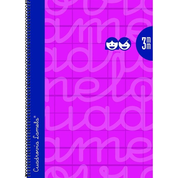 LAMELA LIBRETA FOLIO FORRADO CUADROVIA 3MM ROSA FUCSIA 90GRS CAJA:5 unidades  CUADERNO