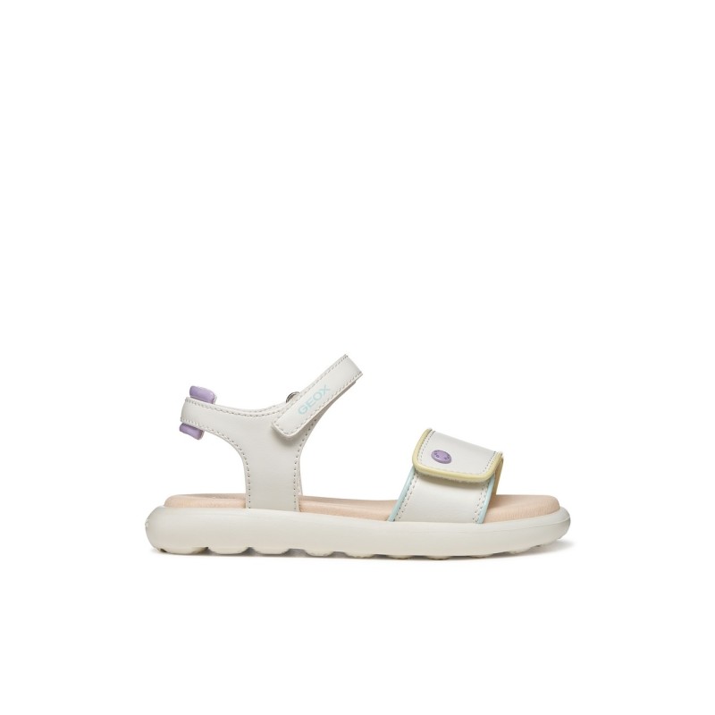 Sandalias planas niña GEOX J65MSC C0653 SANDALIA VELCROS WHITE/MULTI 37701 26V