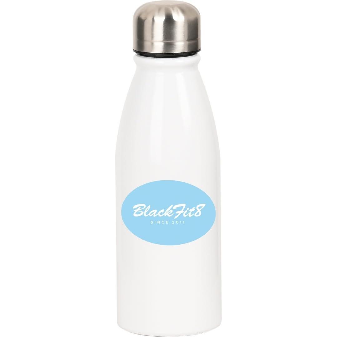 SAFTA | Botella 500 ml Blackfit8 Cool Metálica 6 x 24 Cm 7,3 x 19,5 x 7,3 Cm, Reutilizable para Agua, Tapón de Rosca Antigoteo, Ligera y Resistente, Vuelta al Cole Infantil y Juvenil, Uso Escolar y Deportivo