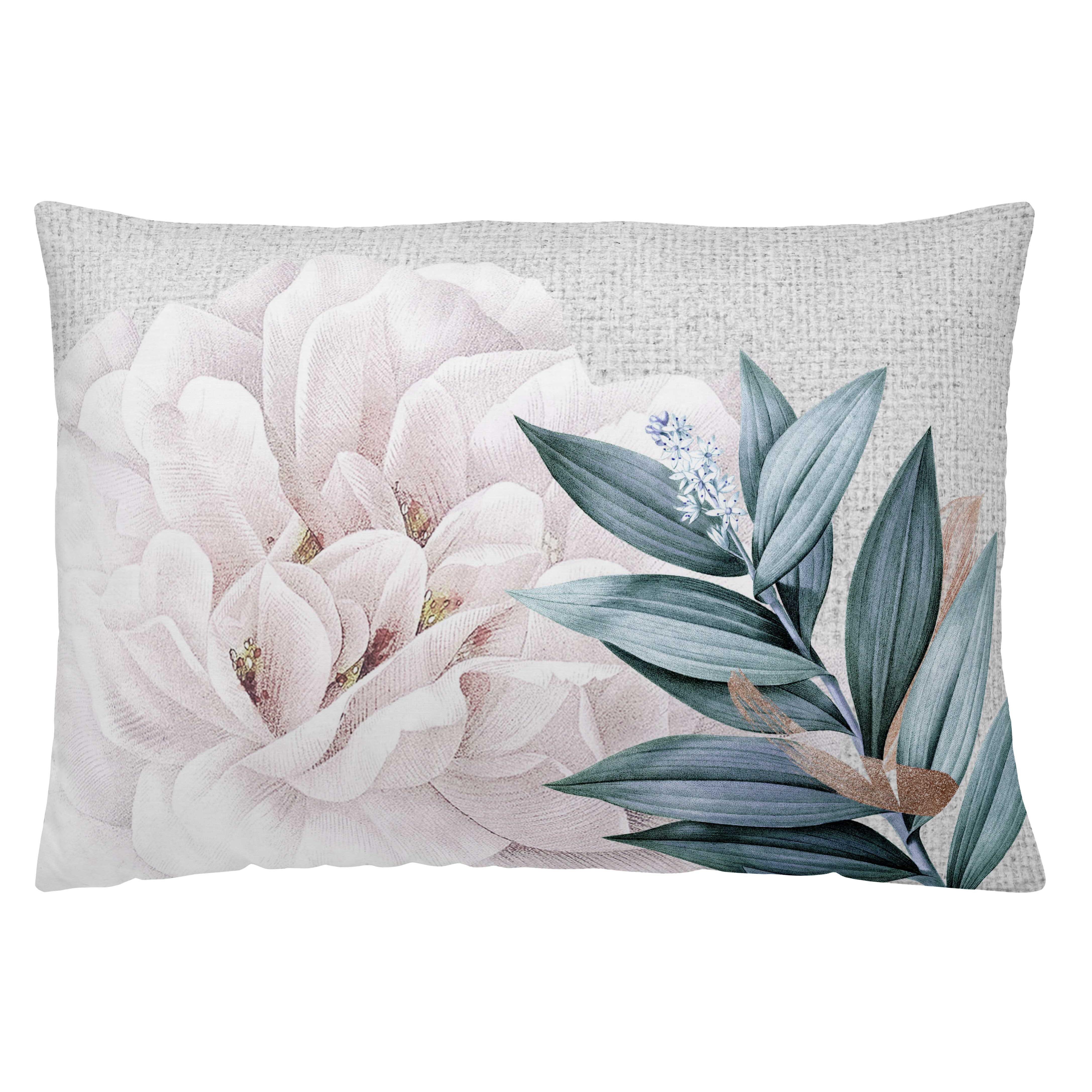 NATURALS - Funda Cojín Vacío Estampada - 100% Algodón Extra Suave - 50X30 cm - Fabricado en España - Modelos Florales