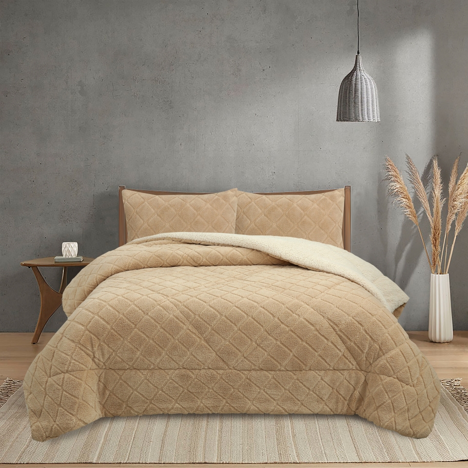 Novotextil Edredón Invierno Sherpa Extra Grueso 560gr/m2 Efecto Borreguito - Extra Suave, Cálido y Transpirable con 1 o 2 Fundas Almohada (50x70)