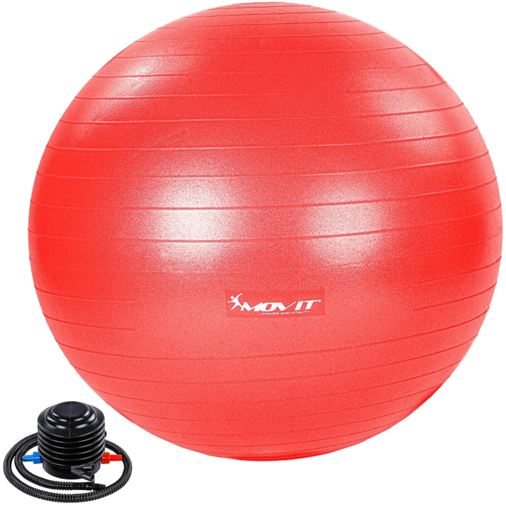 MOVIT® Fitball con bomba de pie, pelota de fitness, balón suizo