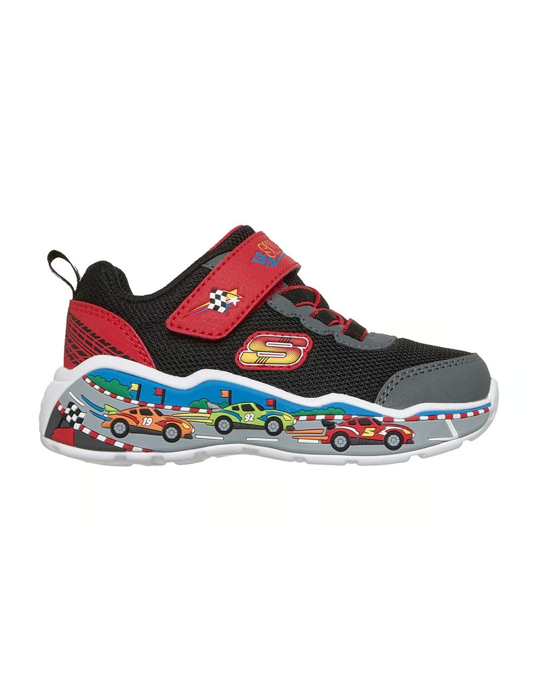 Zapatilla Baby Skechers Play Scener Coches Negro/G