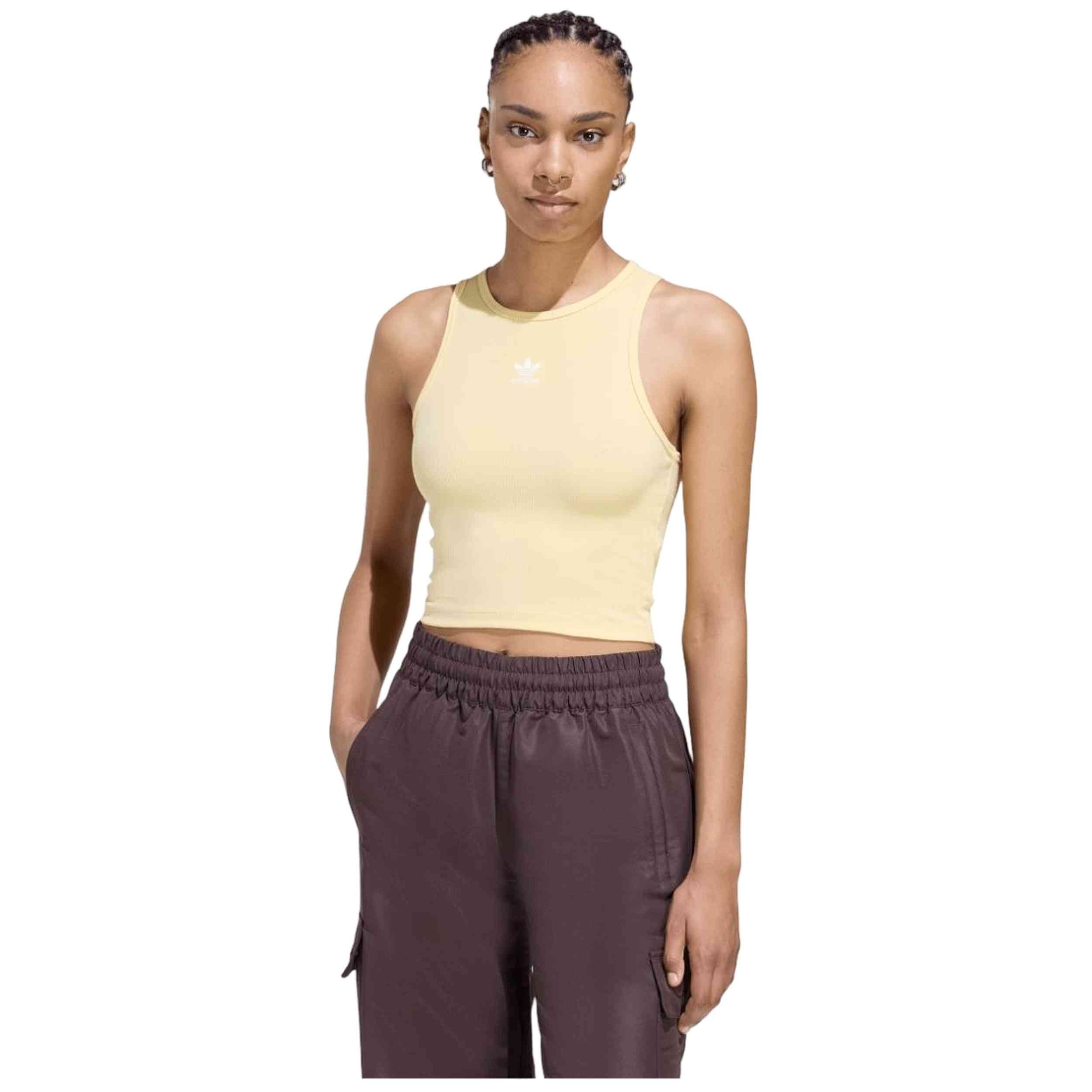 Top Adidas modelo Essentials Ribbed "Orange Tint" para hombre y mujer en color Naranja