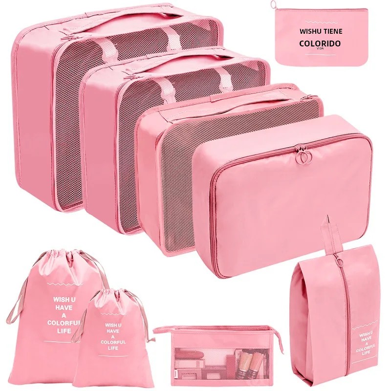 Om Home Juego De Bolsas Organizadoras De Viaje 7/8/9/10 Pcs Cubos De Empaque Portátiles Para Maleta Ropa Y Zapatos Organizador De Bolsos