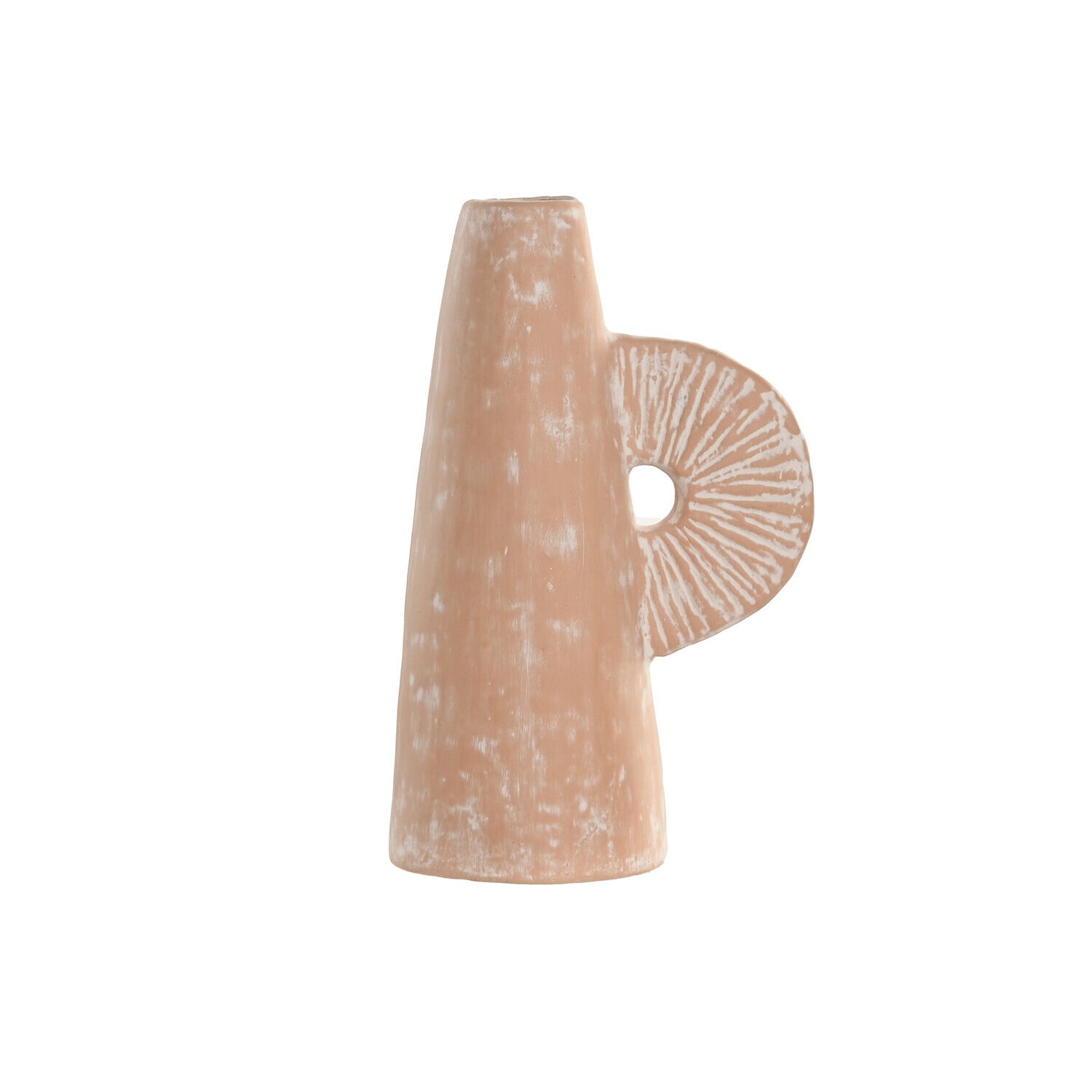 Jarron terracota 17x12x27 asa artesanal , La mejor decoración para tu hogar.