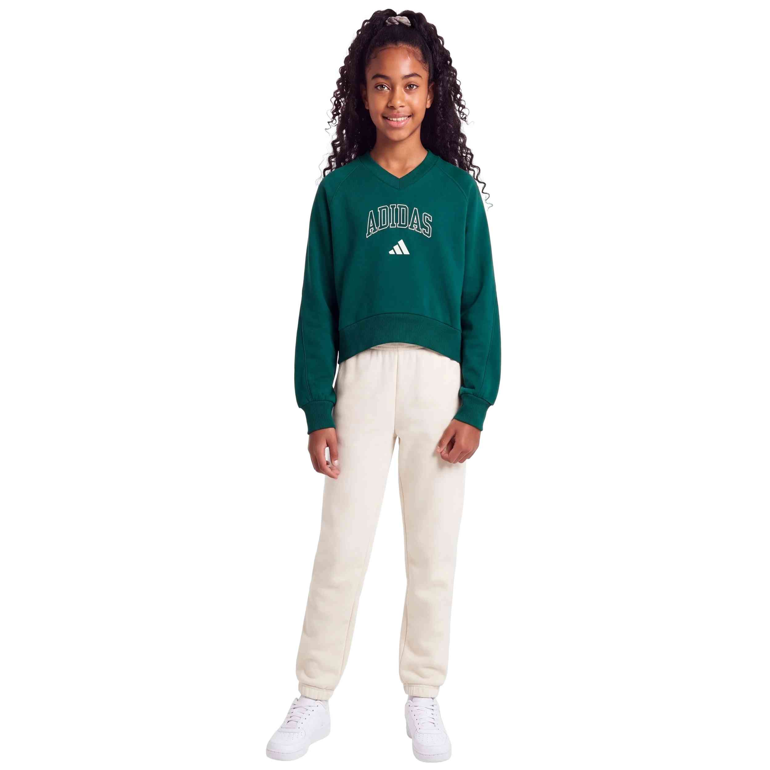 Sudadera Adidas modelo Seasonals Collegiate Typography para Niñas en color Verde