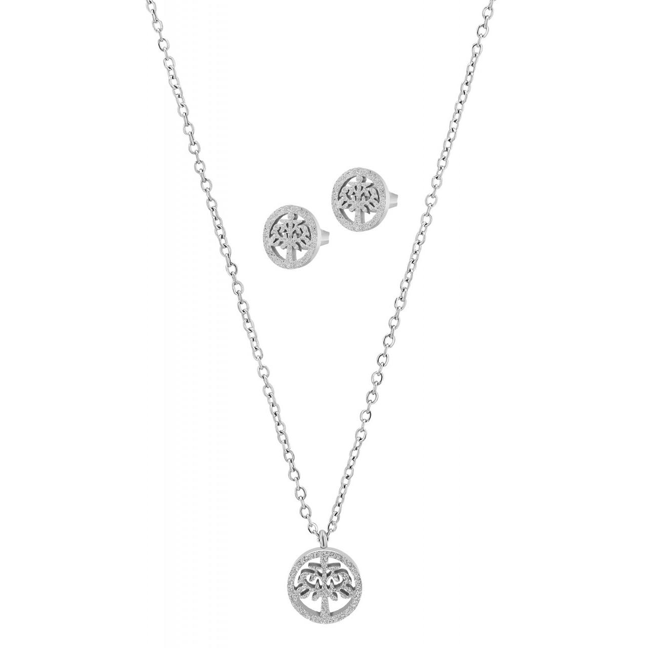 Akzent® Conjunto Collar e Pendientes Árvore da Vida em Aço Inoxidável
